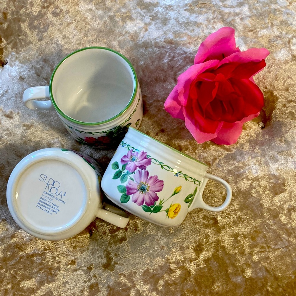 Set of 3 | studio nova mugs. Garden bloom. Made in Thailand.